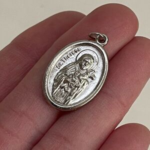 New in package Catholic silver medallion religious pendant necklace saint